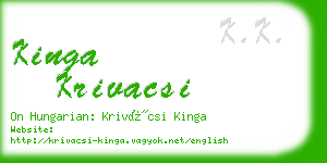 kinga krivacsi business card